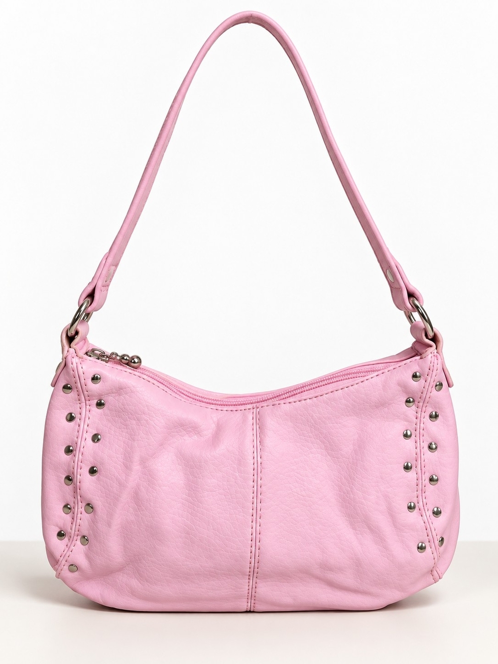 Classic Pink Studded Shoulder Bag
